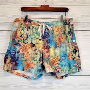 Lui Lui Colorful Floral Swim Shorts Womens Size XL
